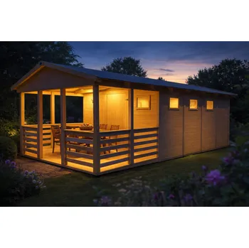 Zahradní altán Zahradní altán Herold A3366 D s terasovou podlahou(12,6 + 6,3 m2)