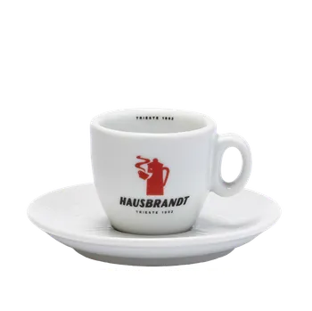 Hausbrandt šálek a podšálek na espresso červené logo 70 ml