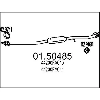 Tlumič výfuku Střední tlumič výfuku MTS 01.50485