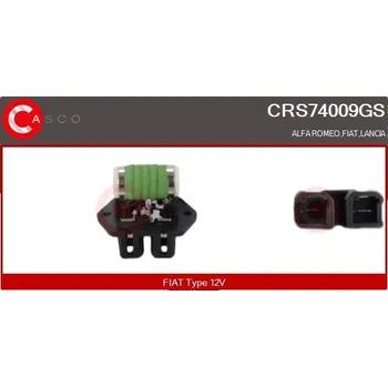 Auto elektroinstalace Předřazený odpor, elektromotor (ventilátor chladiče) CASCO CRS74009GS