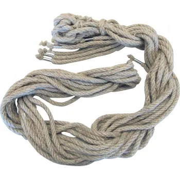 Chov hospodářského zvířete Provaz pro přepravu dobytka 2,5m s okem, 8mm, se svorkami na konci provazu, konopný, poddajný, vhodný na prase