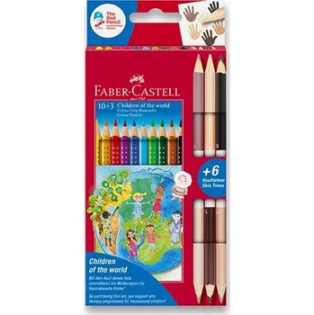 Pastelka Pastelky Faber-Castell Colour Grip Children of the world 10 barev + 6 barev