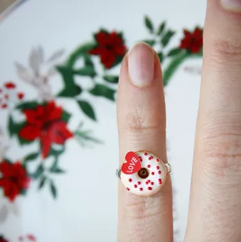 Prsten CircusMind Prsten dětský fimo - Donut se srdíčkem