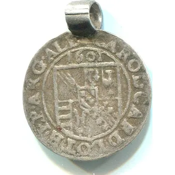 STRASSBURG - biskupství.. Karl II. von Lothringen, 1593-1607. 3 Kreuzer 1601. S titulem Rudolfa II. Ag.