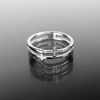 Prsten Ocelový prsten s dvojitými křížky zabalený v dárkové krabičce č. 1502 - 57