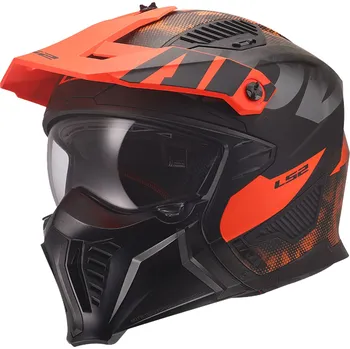 Helma na motorku Trial helma na motorku LS2 OF606 Drifter Gas matná šedo-oranžová