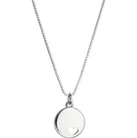 Stříbrný náhrdelník s přívěskem placička se srdíčkem 62006