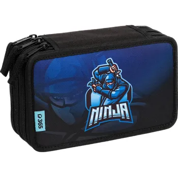 Penál Stil Školní penál třípatrový Ninja Černá