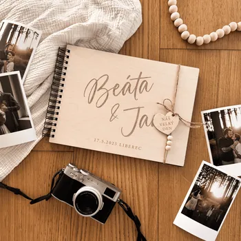 Fotoalbum Dřevěné svatební fotoalbum Woodify Jména Velikost: A6