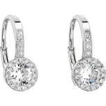 Stříbrné náušnice visací se zirkonem v bílé barvě 11202.1