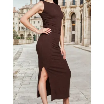 Dámské šaty Sinsay - Žerzejové midi šaty - hnědá - 445CH-88X - 445CH-88X-XL