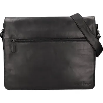 Pánská aktovka Pánská kožená taška přes rameno Greenwood Martin - černá