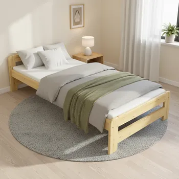 Postel Maxi Postel z masivu Euro 90 x 200 cm, Přírodní