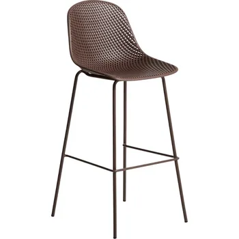 Barová židle Kave Home Hnědá plastová barová židle Quinby 75 cm
