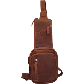 Pánská aktovka Pánská kožená taška přes rameno Greenwood Danes - hnědá