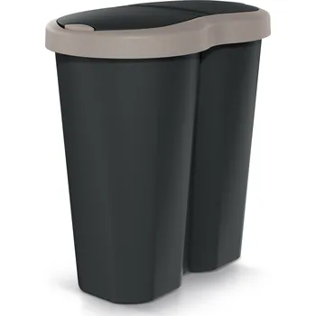 Odpadkový koš Odpadkový koš Compacto Dua 40 L černý/hnědý