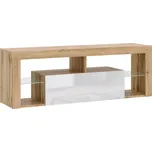 TV stolek EVEREST 140 cm dub wotan/bílý lesk