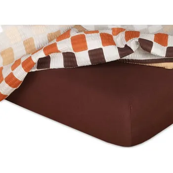 Prostěradlo Jersey prostěradlo 220x220 EXCLUSIVE tmavě hnědé