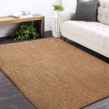 Koberec Shaggy koberec s vysokým vlasem světle hnědý Šířka: 120 cm | Délka: 170 cm