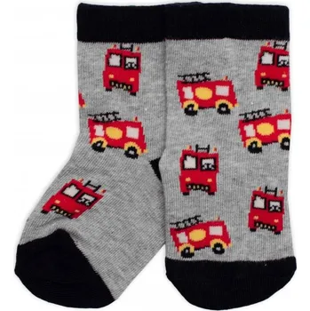Dětské bavlněné ponožky Hasiči - šedé, vel. 15/18