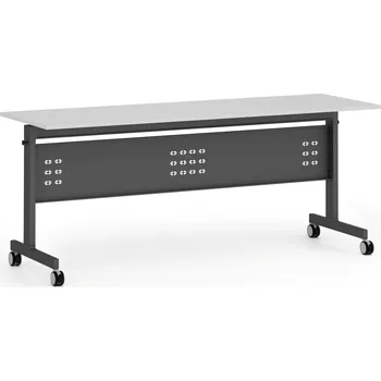 Kancelářská sestava Mobilní stůl PRIMO MOBI, 180x60 cm, černá podnož, bílá