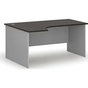 Psací stůl Rohový kancelářský psací stůl PRIMO GRAY, 160x120 cm, levý, šedá/wenge