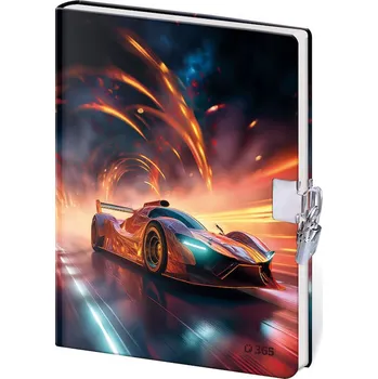 Zápisník Památník 13 x 18 cm se zámkem - Sports Car