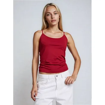 Dámské tričko Sinsay - Hladký top na tenká ramínka - burgundy - 626EU-83X - 626EU-83X-M-1