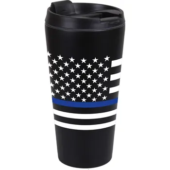 Hrnek termo VLAJKA USA modrá linka ČERNÝ