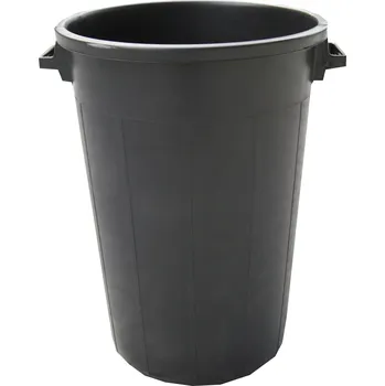 Plastový sud 120 l – černý, bez víka (černý | bez víka | výška 79 cm)
