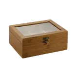 KESPER Box na čaj s víkem tmavý bambus 22 x 16 x 9cm