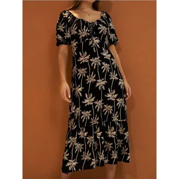 Dámské šaty Sinsay - Vzorované šaty s&nbsp;vysokým podílem viskózy - vícebarevná - 538DA-MLC - 538DA-MLC-XS