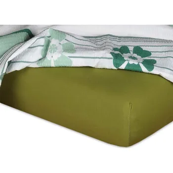 Prostěradlo Jersey prostěradlo 220x220 EXCLUSIVE olivové