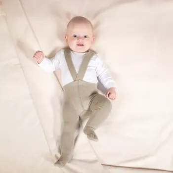 Bambusové punčocháče s kšandami, hnědé