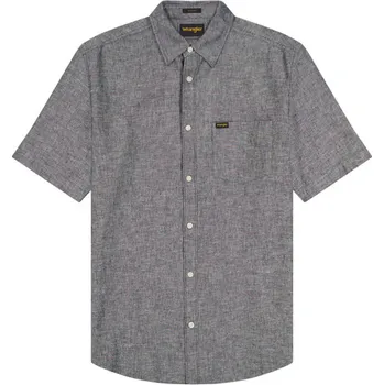 Pánská košile Wrangler pánská lněná košile 112378044 Šedá M