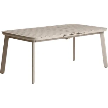 Zahradní stůl Kave Home Béžový kovový zahradní rozkládací stůl Izola 185/235 x 100 cm