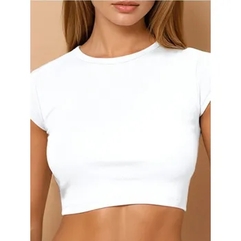 Dámské tričko Sinsay - Crop top - bílá - 915CG-00X - 915CG-00X-M