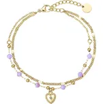 Náramek ocelový s ametystem 43072.3