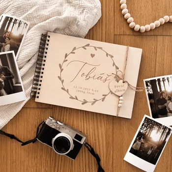 Fotoalbum Dřevěné fotoalbum Woodify Wreath Velikost: A6