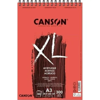 Canson XL Acrylic Skicák v kroužkové vazbě A3, 300g, 30 listů
