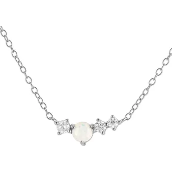 Řetízek Olivie Stříbrný náhrdelník s opálem 8867 Ag 925; ≤1,7 g.