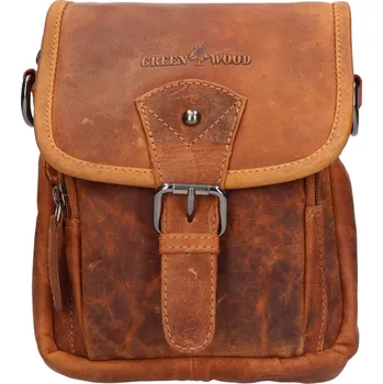 Pánská aktovka Pánská kožená taška přes rameno Greenwood Damian - koňak