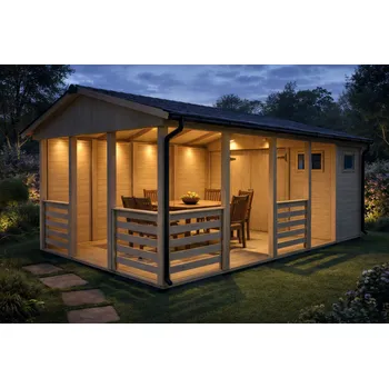 Zahradní stavba Zahradní Altán HEROLD A3355 AA Plus s boční stěnou a terasovou podlahou (3,1 + 14,1 m2)