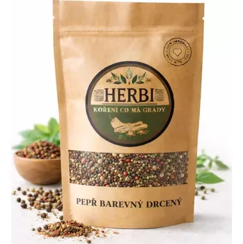 Koření Herbi Pepř barevný drcený, 50 g – směs černého, bílého, zeleného a červeného pepře
