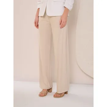Sinsay - Viskózové kalhoty straight leg - béžová - 757HA-02X - 757HA-02X-S