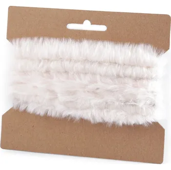 Stuha Oděvní / dekorační kožešinový proužek plochý, řezaný šíře 2 cm Varianta: 2 krémová světlá, Balení: 10 ks