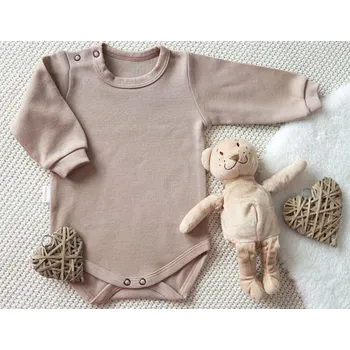 AMÁLKA Bavlněné body dlouhý rukáv, oříškové latté Velikost: 68