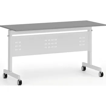 Kancelářská sestava Mobilní stůl PRIMO MOBI, 140x60 cm, bílá podnož, grafit