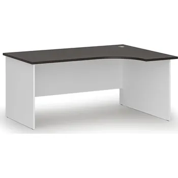 Psací stůl Rohový kancelářský psací stůl PRIMO WHITE, 160x120 cm, pravý, bílá/wenge