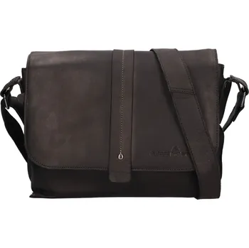Pánská aktovka Pánská kožená taška přes rameno Greenwood James - černá